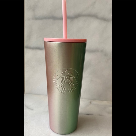 Starbucks Other - Starbucks 2020 Iridescent Pink and Green Metal Cup